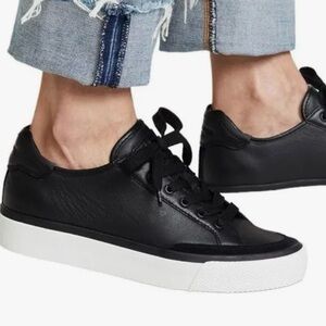 rag & bone black leather rubber sole sneakers size 37.5